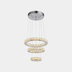 Modern Contemporary 3 Tier Circle Led Chandelier with Crystal for Living Room Dining Room Bedroom