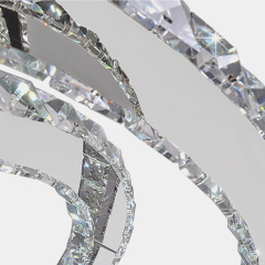 Modern Contemporary 3 Tier Circle Led Chandelier with Crystal for Living Room Dining Room Bedroom