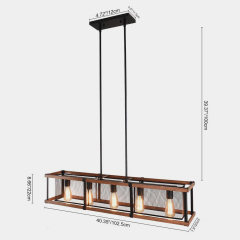 Modern Farmhouse 5-Lights Rectangular Chandelier for Kitchen Island Dining Table