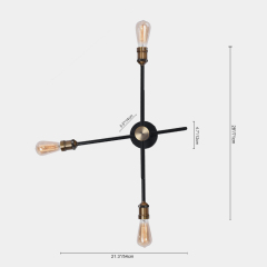 Modern 3/2 Lights Sputnik Black Wall Sconce for Living Room/Dining Room/Bedroom