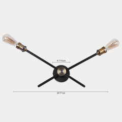 Modern 3/2 Lights Sputnik Black Wall Sconce for Living Room/Dining Room/Bedroom