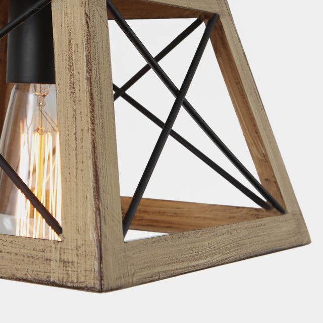 Modern Farmhouse Single light Lantern Geometric Chandelier for Entryway Dining Room Living Room
