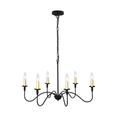 Classic Traditional 6 Light Candle Style Chandelier for Kitchen Island Dining Table