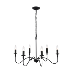 Classic Traditional 6 Light Candle Style Chandelier for Kitchen Island Dining Table