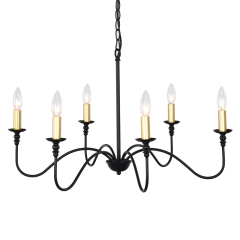 Classic Traditional 6 Light Candle Style Chandelier for Kitchen Island Dining Table