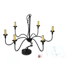 Classic Traditional 6 Light Candle Style Chandelier for Kitchen Island Dining Table