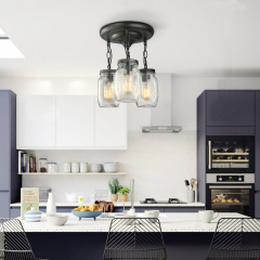 Modern Contemporary 3 Lights Semi Flush Mount Ceiling Light for Hallway Kitchen Living Room