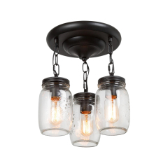 Modern Contemporary 3 Lights Semi Flush Mount Ceiling Light for Hallway Kitchen Living Room