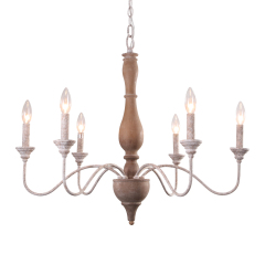 Rustic 6 Lights Candle Style Empire Chandelier for Living Room Dining Room