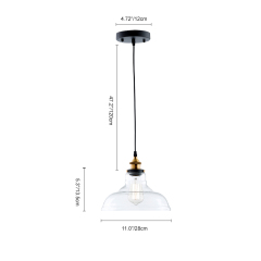 Modern Industrial 1 - Light Single Dome Pendant for Kitchen Island Dining Room