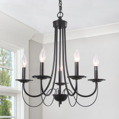 Traditional Rustic 4-Lights Candle Style Chandelier for Entryway Dining Room
