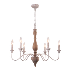 Rustic 6 Lights Candle Style Empire Chandelier for Living Room Dining Room