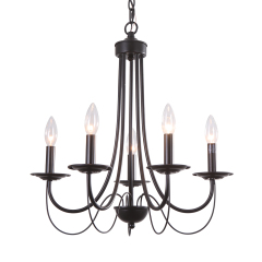Traditional Rustic 4-Lights Candle Style Chandelier for Entryway Dining Room