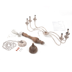 Rustic 6 Lights Candle Style Empire Chandelier for Living Room Dining Room