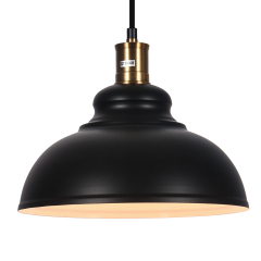 Industrial Rustic 1-Light Black Pendant Light for Restaurant Coffee Shop