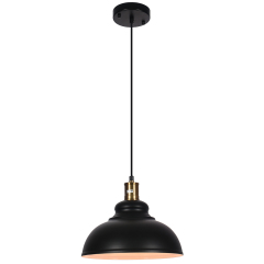 Industrial Rustic 1-Light Black Pendant Light for Restaurant Coffee Shop