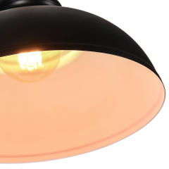 Industrial Rustic 1-Light Black Pendant Light for Restaurant Coffee Shop