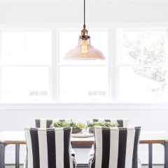 Modern Industrial Single Glass Pendant light with Dome Glass Shade