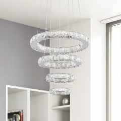 Modern Contemporary 3 Tier Circle Led Chandelier with Crystal for Living Room Dining Room Bedroom
