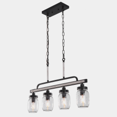 Modern Farmhouse 4 Lights Glass Pendant Lights for Dining Table /Kitchen Island