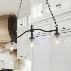 Modern Industrial 3 Lights Linear Kitchen Pendant Lighting for kitchen island/Dining Table