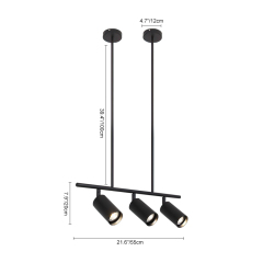 Modern Adjustable 3-Light Track Lighting for Kitchen/Dining Room
