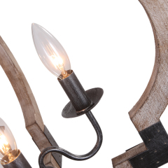Modern Rustic Four Lights Orb Geometric Chandelier for Living Room/Dining Room