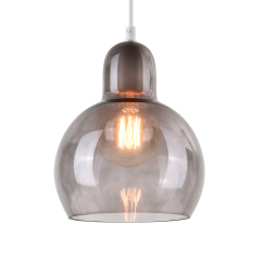 Modern Style 1 Light Ball Bulb Pendant Light with Mouth Blown Glass