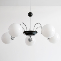 Mid-century Modern Bubble Glass Sputnik Chandelier Elegant French Style Mood Light in Chrome Finish for Dining Table/ Living Room/ Kitchen/ Bedroom