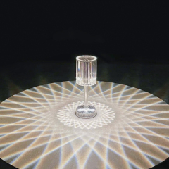 Modern Battery Clear PMMA Crystal Cylinder Table Lamp Bedroom Bedside Table Light