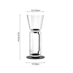 Designer Modern LED Table Lamp Floor Lamp with Hand-blown Transparent Glass Cylinder Diffuser