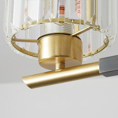 Modern Simple Clear Crystal Shade Wall Sconce in Round Canopy Single Light