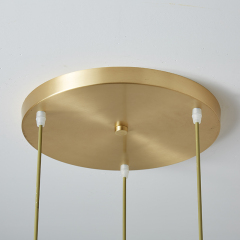 3-Light Modern Clear Crystal Cylinder Shade Multi Light Pendant Lighting in Round Canopy