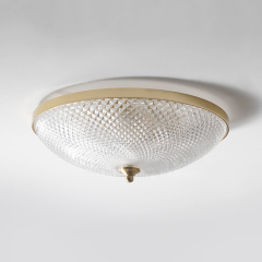 Modern Brass 3-Light Flush Mount Ceiling Light in Glass Bowl Shape