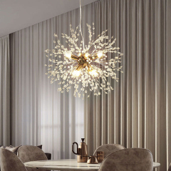 Contemporary Firework Chandelier for Living Room Bedroom 8-Light in Chrome/Gold