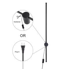 Minimalist Style Long Strip LED Wall Sconce in Black 3000K LED Wall Lamp for Modern Home Lighting