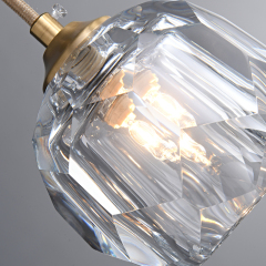 Glam Modern Crystal 1-Light Mini Brass Pendant Light for Bedroom/ Kitchen /Dining Room