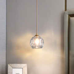 Glam Modern Crystal 1-Light Mini Brass Pendant Light for Bedroom/ Kitchen /Dining Room
