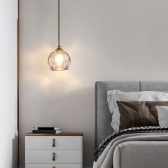 Glam Modern Crystal 1-Light Mini Brass Pendant Light for Bedroom/ Kitchen /Dining Room