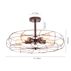Modern Farmhouse 5 Lights Geometric Semi Flush Mount Ceiling Light for Hallway Dining Room