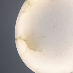 Glam Modern Gold Pendant Light with Transmission Marble Stone Shade Diffuser for Kitchen/Dining Room
