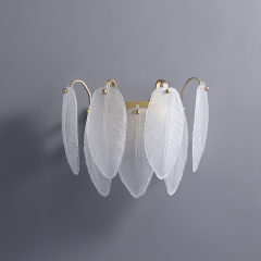Featuer-shaped Wall Sconce Modern Luxury Glass Sconces for Living Room Dining Room Bedroom