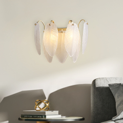 Featuer-shaped Wall Sconce Modern Luxury Glass Sconces for Living Room Dining Room Bedroom