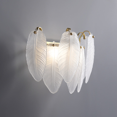 Featuer-shaped Wall Sconce Modern Luxury Glass Sconces for Living Room Dining Room Bedroom