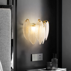 Featuer-shaped Wall Sconce Modern Luxury Glass Sconces for Living Room Dining Room Bedroom