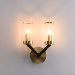 Modern Wall Lamp V-shape with Cylinder Shade Creative Vanity Wall Sconce Fixture For Bedroom/ Bathroom