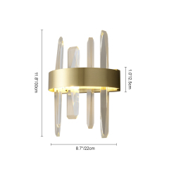 Modern Minimalist Gold LED Wall Scoces Wall Light with Four Crystal Strips for Dining Room Living Room
