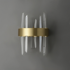 Modern Minimalist Gold LED Wall Scoces Wall Light with Four Crystal Strips for Dining Room Living Room