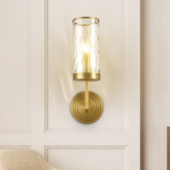 Wave Glass Cylinder Shade Single Light Modern Wall Sconce Wall Light for Living Room Hallway Bedroom