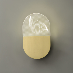 Modern Creative Oval Mini Wall Sconce LED Wall Light Bedroom Bedside Light in Black/ Gold
